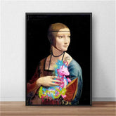Graffiti Famous La dama con l’ermellino Paintings Wall Pictures